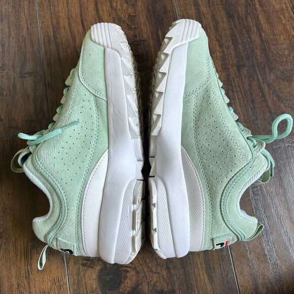 Fila Womens Size 7 Disruptor II Suede Mint Green Sneakers 5FM0038-320 Chunky - Picture 8 of 10